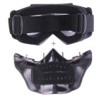 Face protection mask, made from hard plastic + ski goggles, multicolor lenses, skull model, MD01